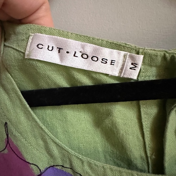 Cut Loose Green Linen Floral Maxi Dress - Picture 2 of 7